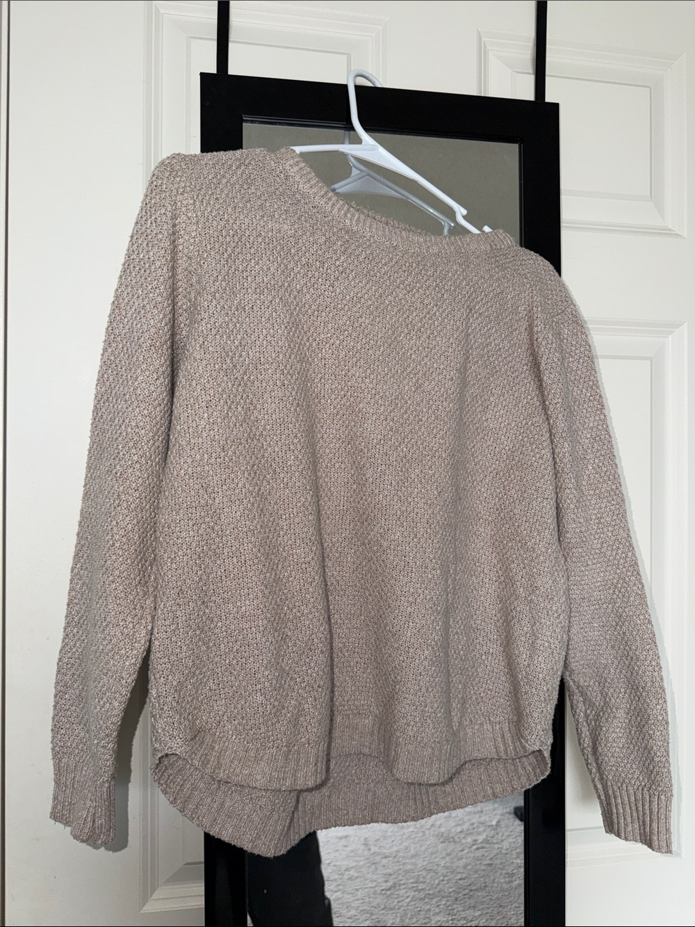 Pink Clover Taupe Crewneck Sweater